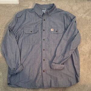 Carhartt Men's Chambray Button-Down Shirt - Denim Blue